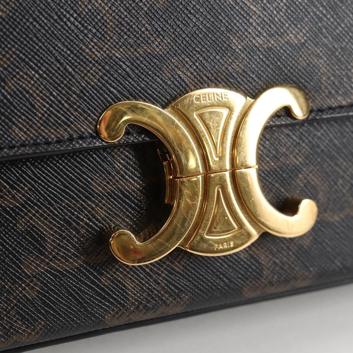 Celine Celine Triomphe East-West Shoulder Bag Triomphe Coated Canvas Size ONE SIZE - 13 Thumbnail