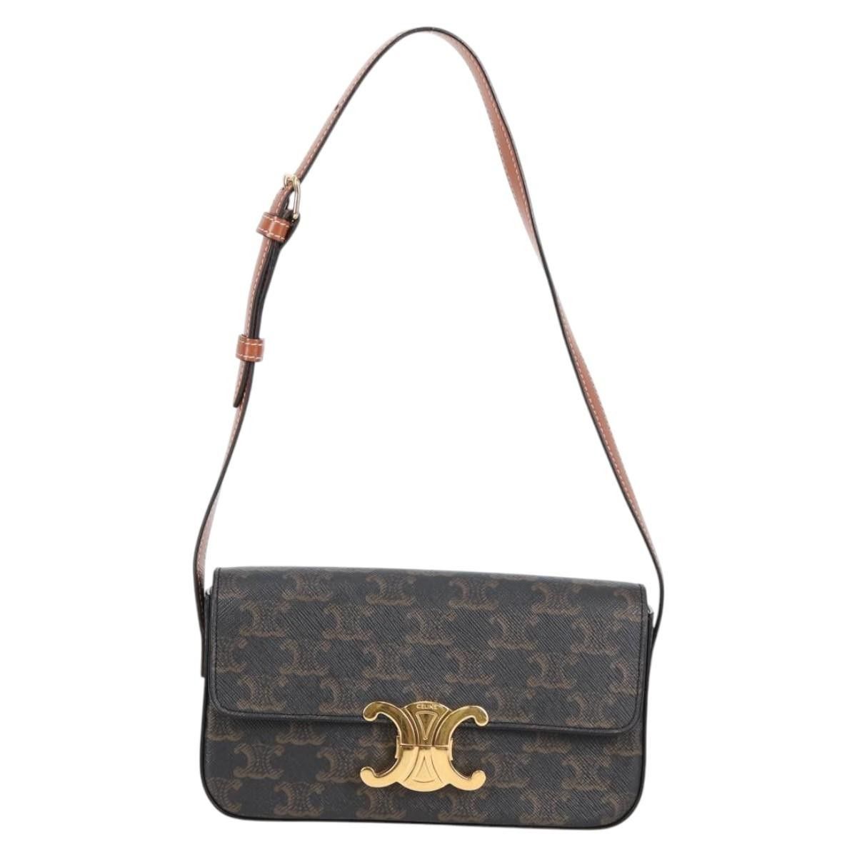 Celine Celine Triomphe East-West Shoulder Bag Triomphe Coated Canvas Size ONE SIZE - 20 Thumbnail