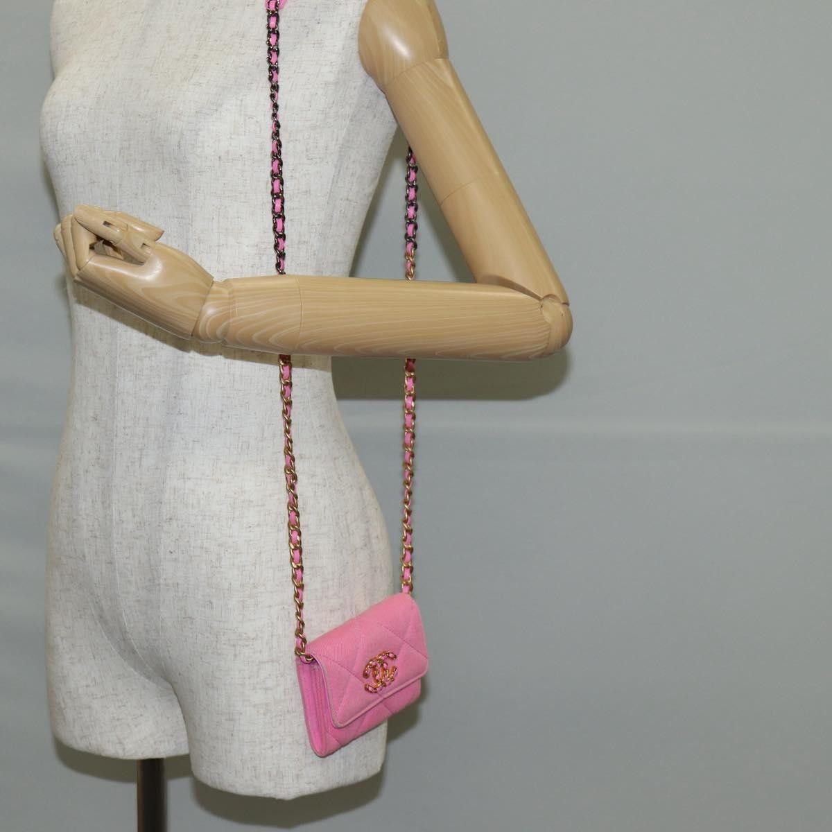 Chanel Chanel 19 Flap Coin Purse With Chain Quilted Denim Size ONE SIZE - 15 Thumbnail