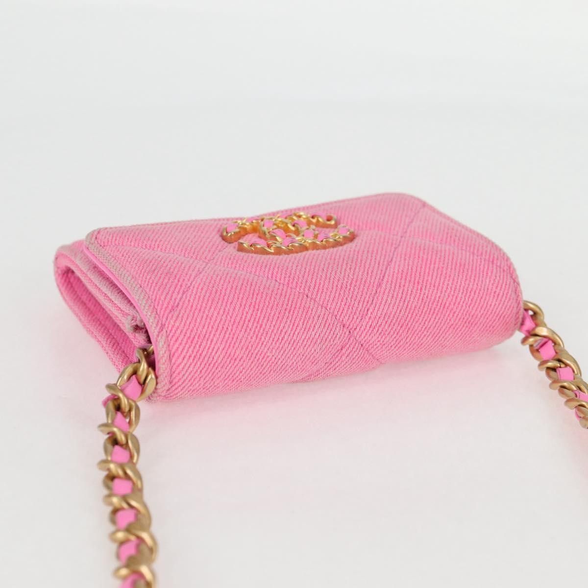 Chanel Chanel 19 Flap Coin Purse With Chain Quilted Denim Size ONE SIZE - 20 Thumbnail