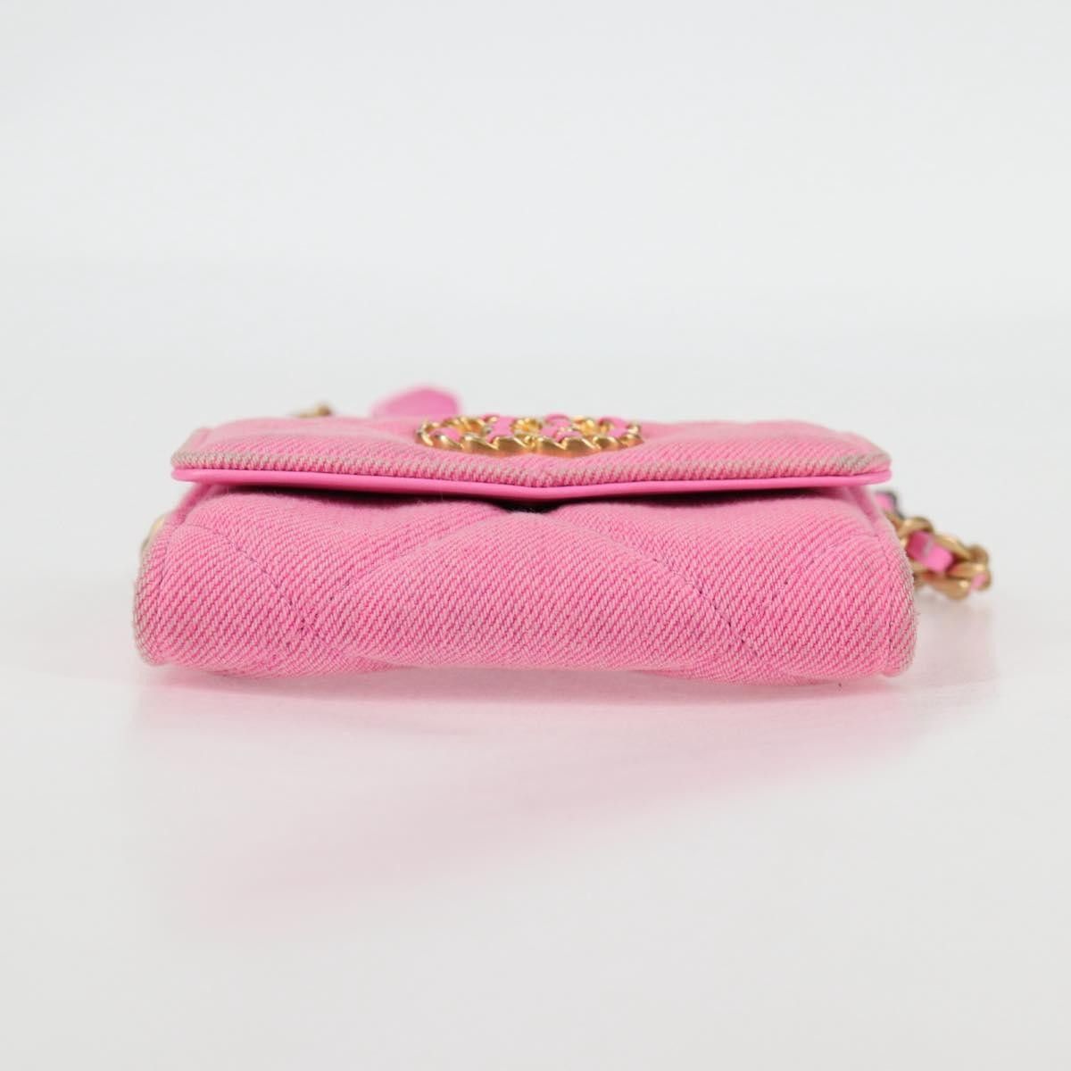 Chanel Chanel 19 Flap Coin Purse With Chain Quilted Denim Size ONE SIZE - 21 Thumbnail