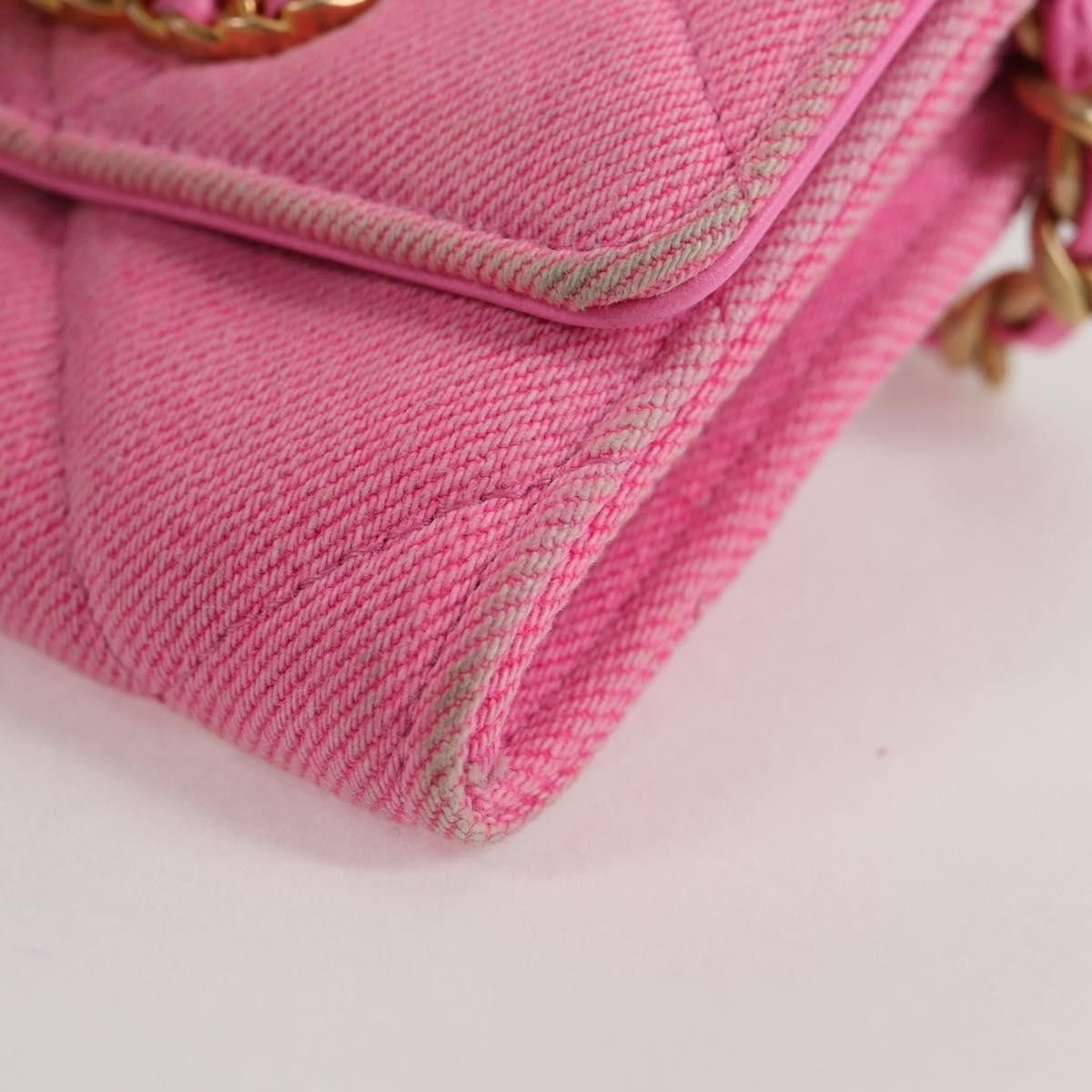 Chanel Chanel 19 Flap Coin Purse With Chain Quilted Denim Size ONE SIZE - 10 Thumbnail