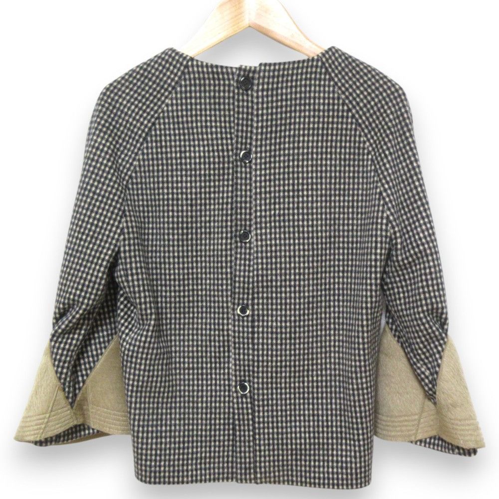 Other Other HAUTE Wool Rabbit Fur Check Pullover Knit Natural Material Tops DUTY FREE for USA Size ONE SIZE - 2 Thumbnail