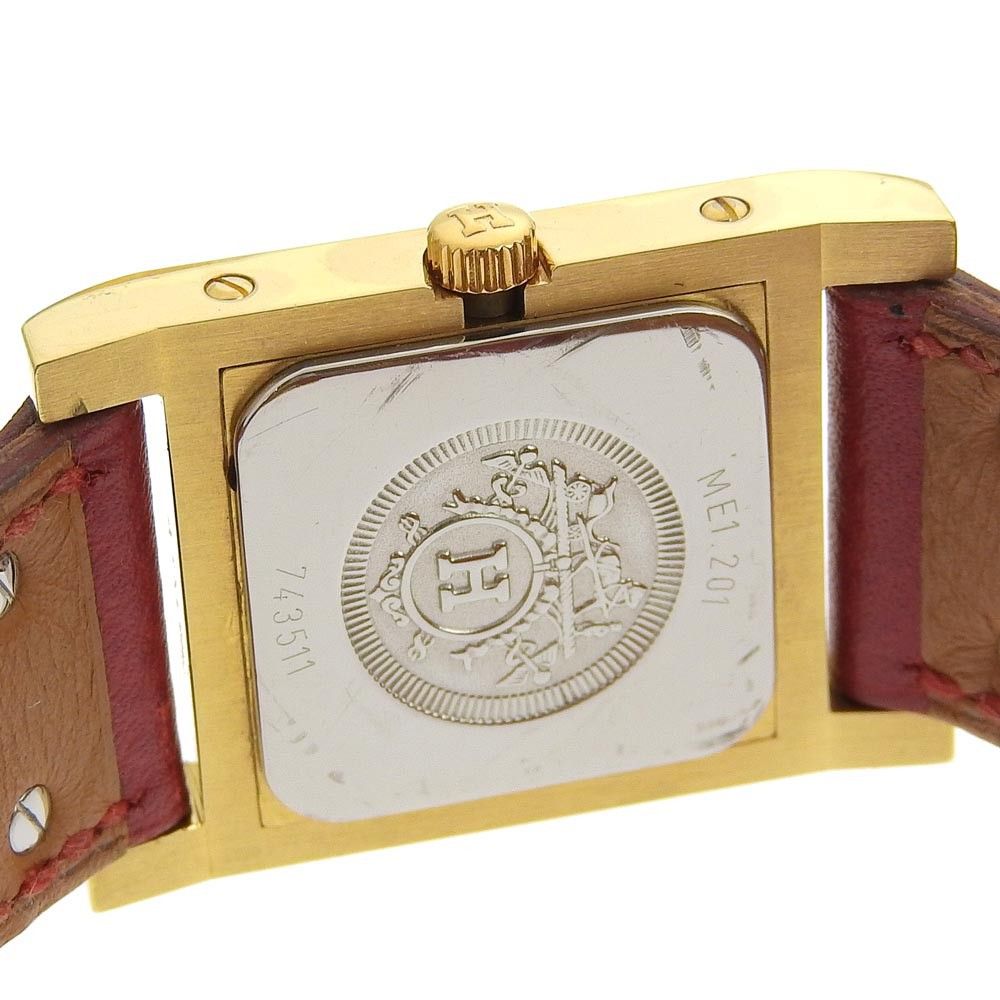 Hermes Hermes Medor Quartz Watch Plated Metal and Leather Size ONE SIZE - 4 Thumbnail