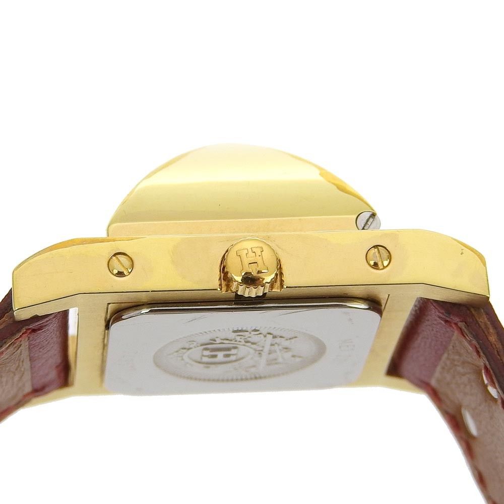 Hermes Hermes Medor Quartz Watch Plated Metal and Leather Size ONE SIZE - 3 Thumbnail