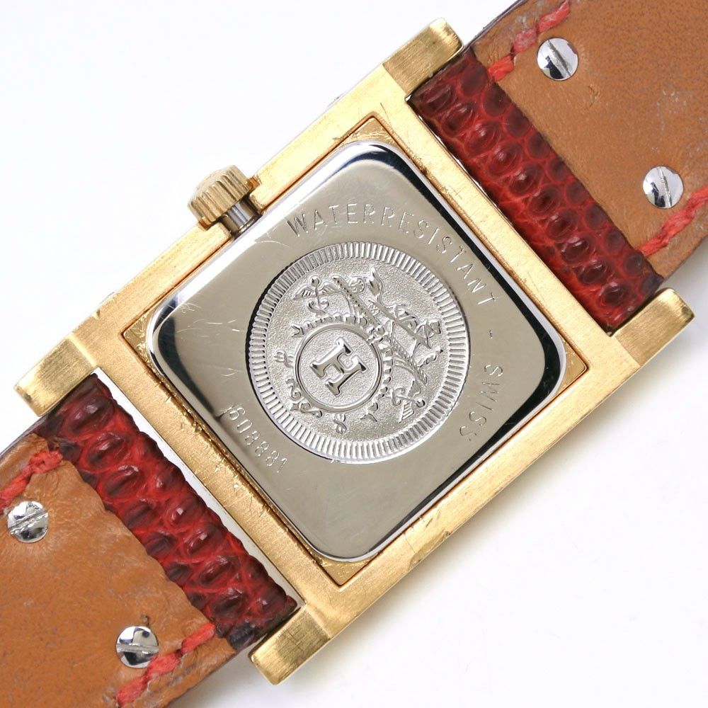 Hermes Hermes Medor Quartz Watch Plated Metal and Leather Size ONE SIZE - 5 Thumbnail