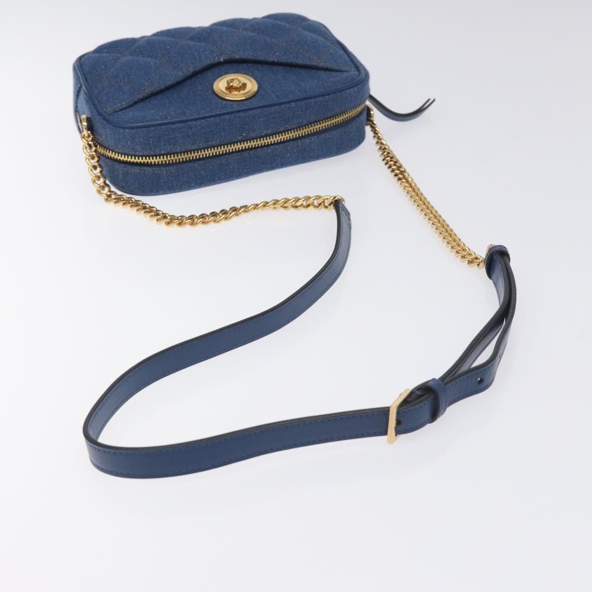 Versace Versace Medusa Icon Front Slip Pocket Camera Bag Quilted Denim Size ONE SIZE - 8 Thumbnail