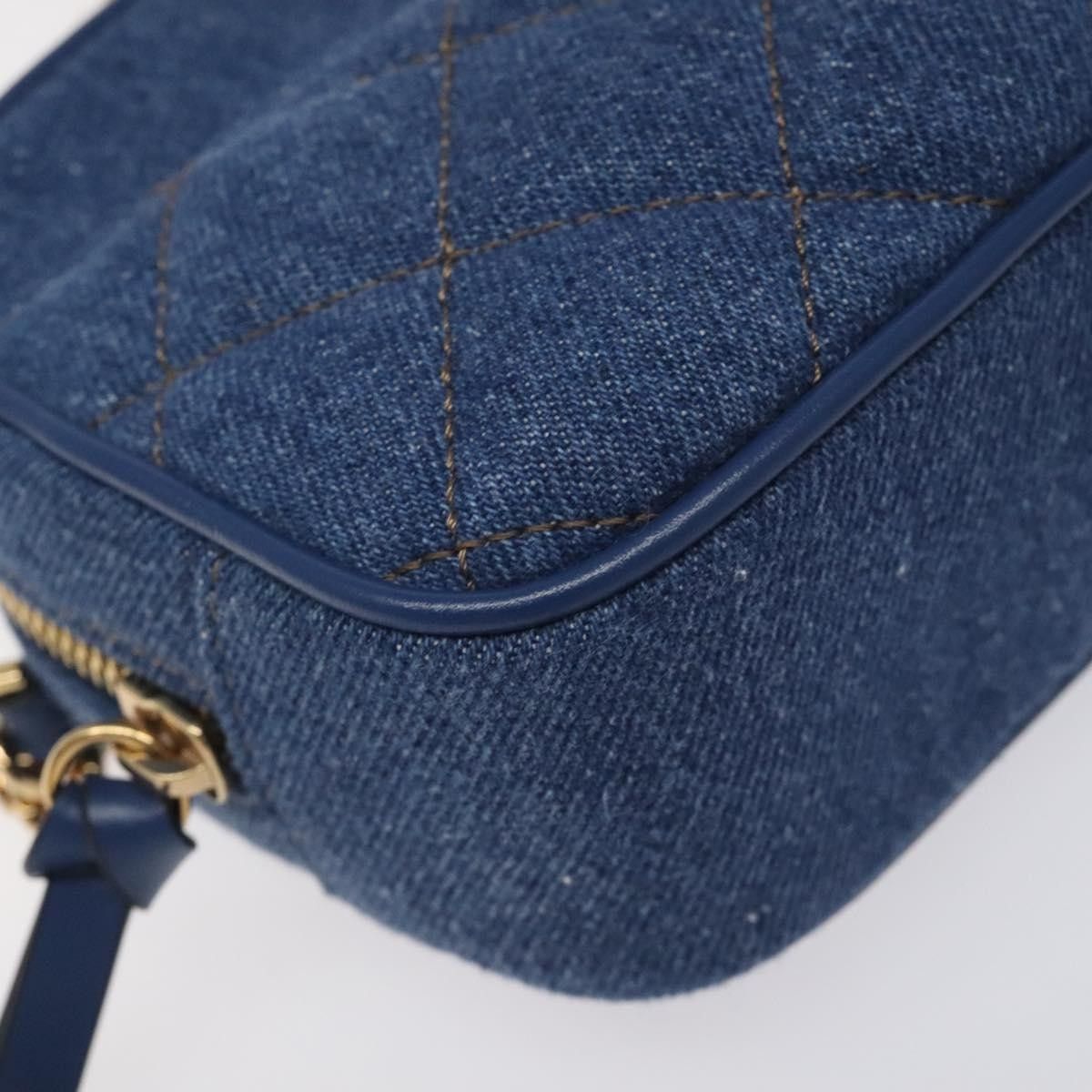 Versace Versace Medusa Icon Front Slip Pocket Camera Bag Quilted Denim Size ONE SIZE - 11 Thumbnail