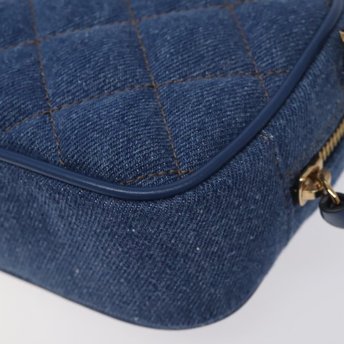 Versace Versace Medusa Icon Front Slip Pocket Camera Bag Quilted Denim Size ONE SIZE - 10 Thumbnail