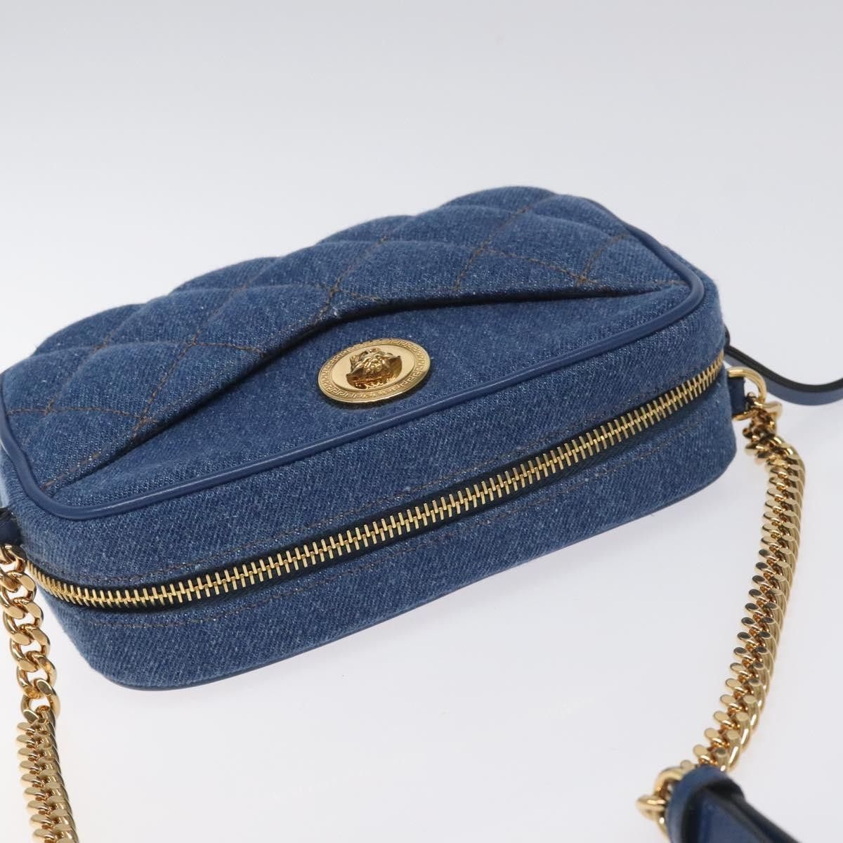 Versace Versace Medusa Icon Front Slip Pocket Camera Bag Quilted Denim Size ONE SIZE - 20 Thumbnail