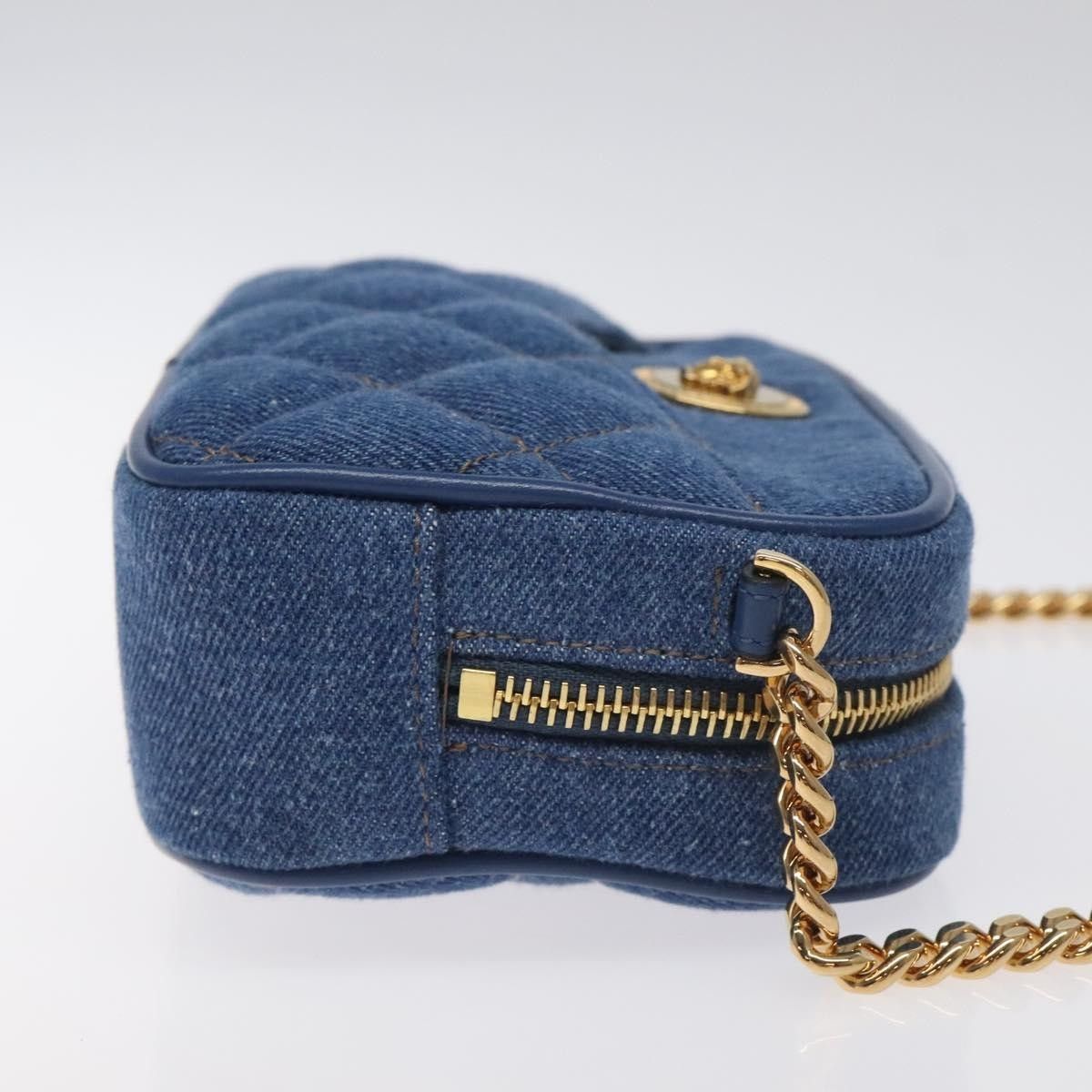 Versace Versace Medusa Icon Front Slip Pocket Camera Bag Quilted Denim Size ONE SIZE - 3 Thumbnail