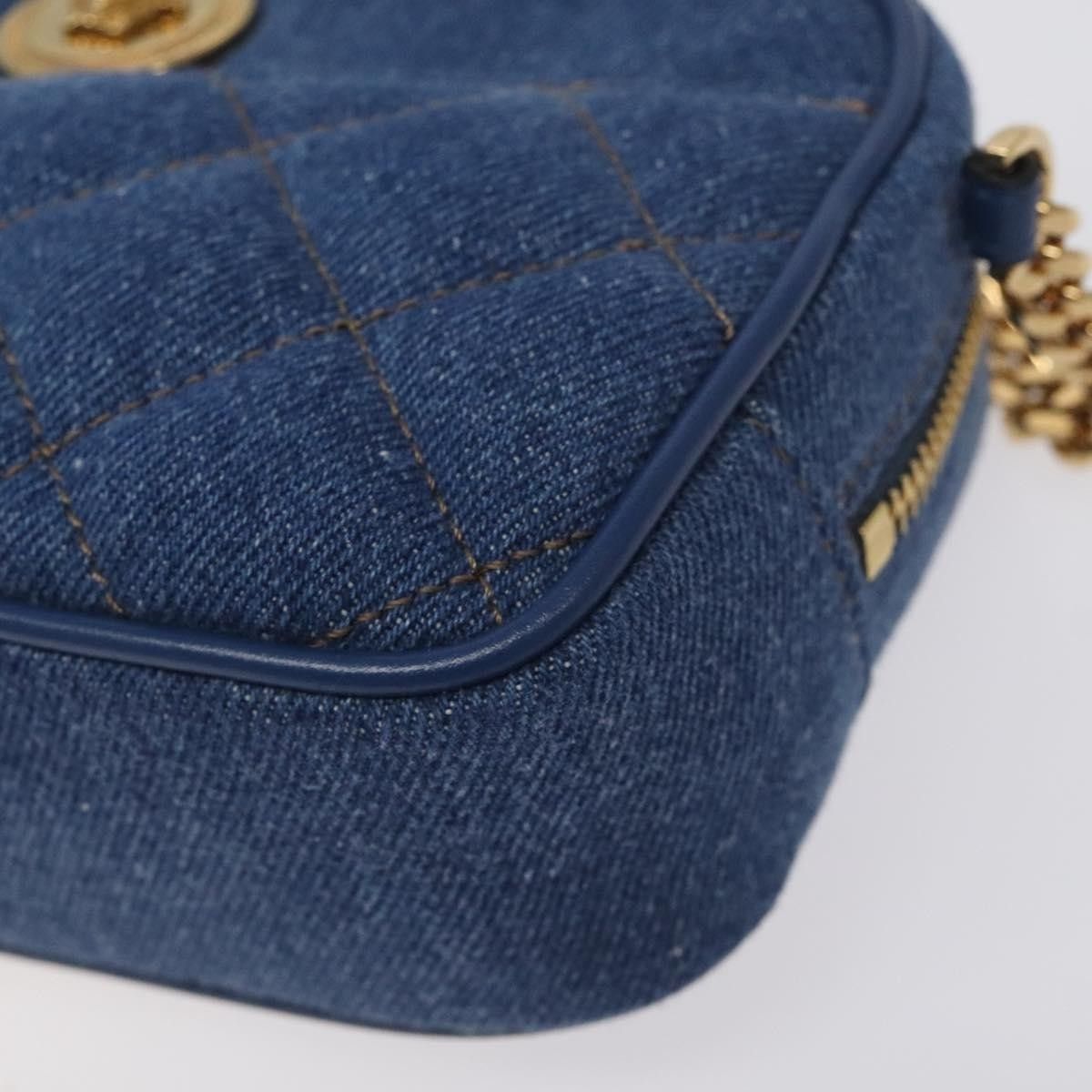 Versace Versace Medusa Icon Front Slip Pocket Camera Bag Quilted Denim Size ONE SIZE - 9 Thumbnail