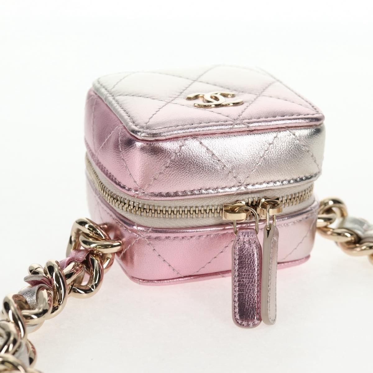 Chanel Chanel CC Cube Zip Clutch with Chain Handle Quilted Lambskin Size ONE SIZE - 13 Thumbnail