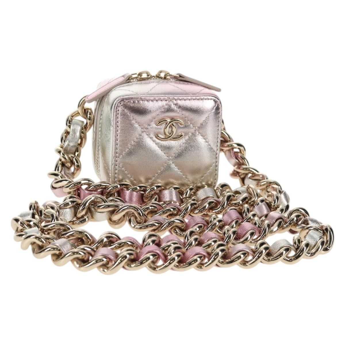 Chanel Chanel CC Cube Zip Clutch with Chain Handle Quilted Lambskin Size ONE SIZE - 16 Thumbnail