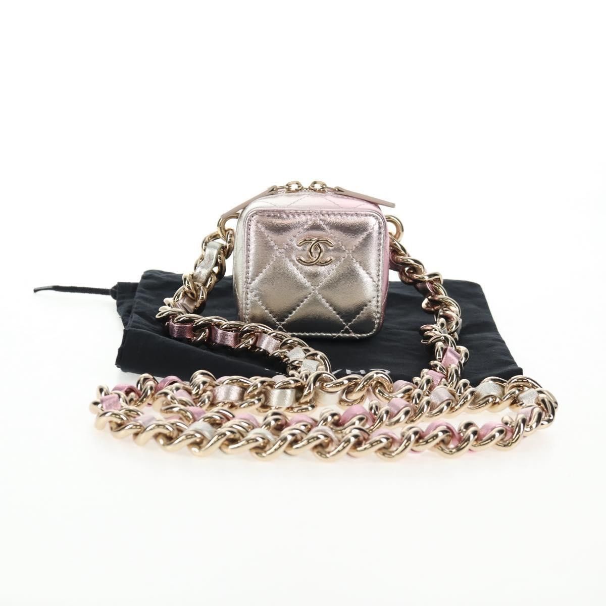 Chanel Chanel CC Cube Zip Clutch with Chain Handle Quilted Lambskin Size ONE SIZE - 14 Thumbnail
