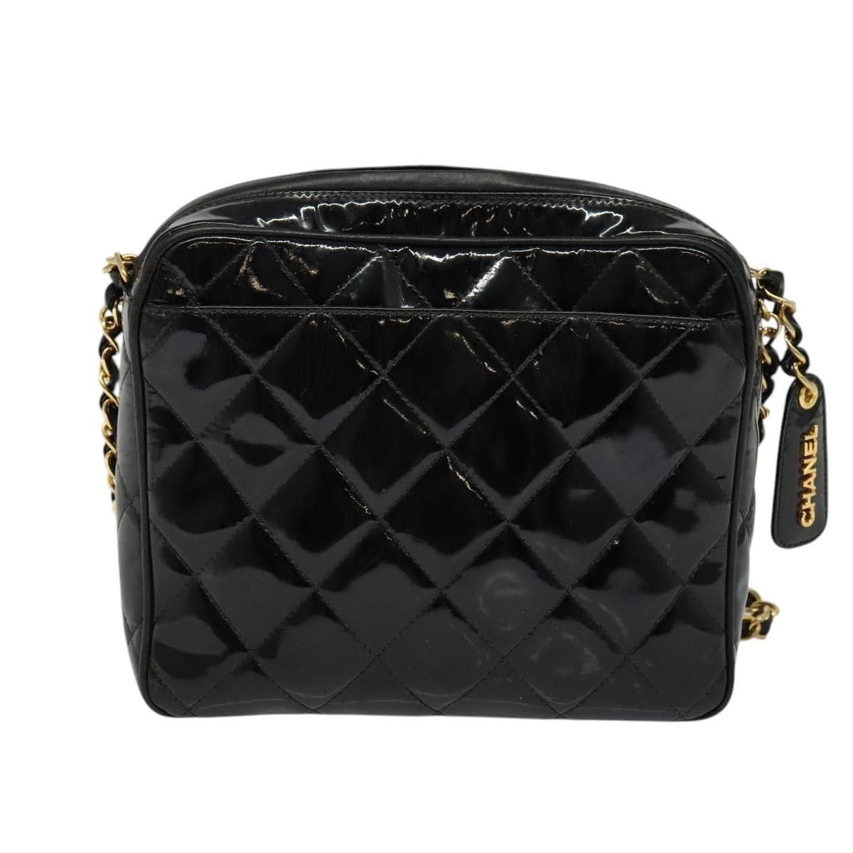 Chanel Chanel Vintage Square Front Pocket Camera Bag Quilted Patent Size ONE SIZE - 2 Thumbnail