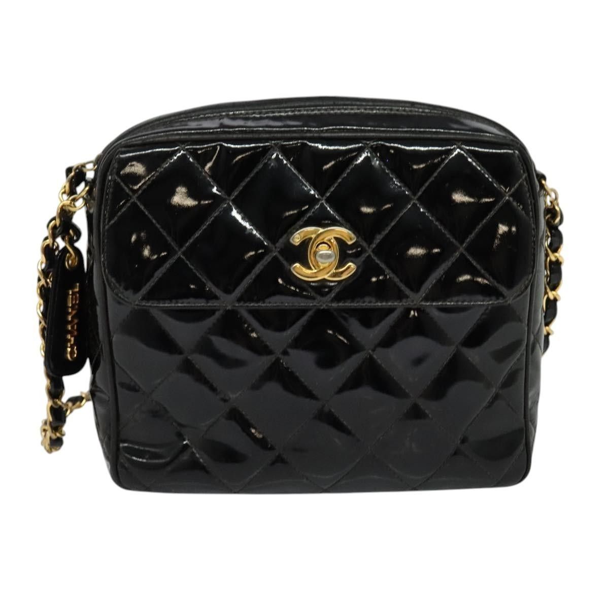 Chanel Chanel Vintage Square Front Pocket Camera Bag Quilted Patent Size ONE SIZE - 16 Thumbnail