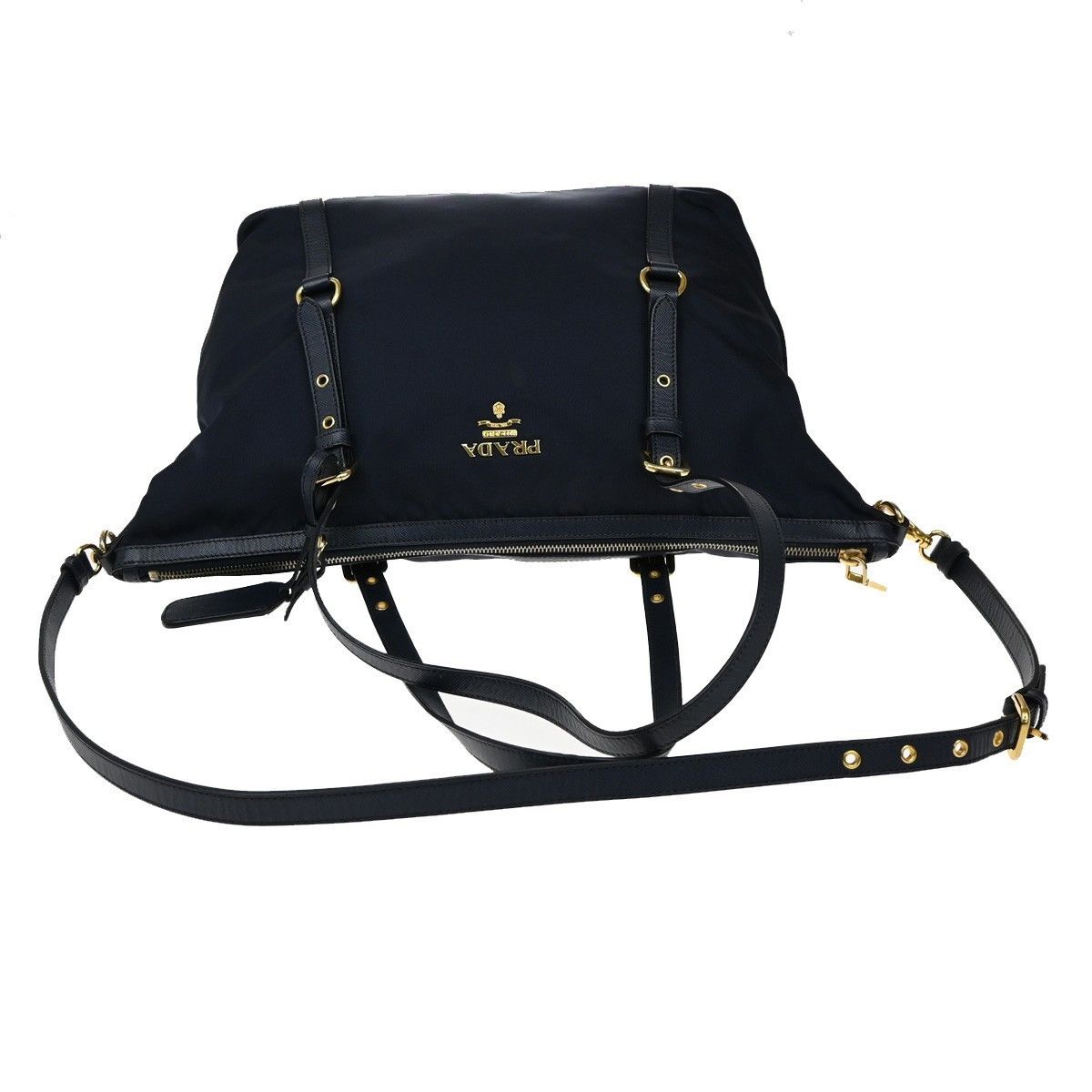 Prada Prada Convertible Logo Tote Tessuto Size ONE SIZE - 8 Thumbnail