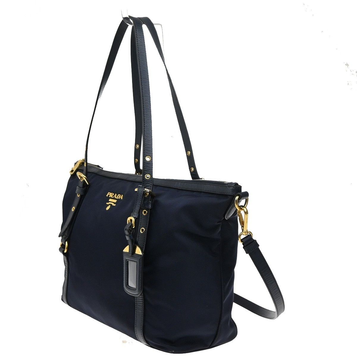 Prada Prada Convertible Logo Tote Tessuto Size ONE SIZE - 3 Thumbnail