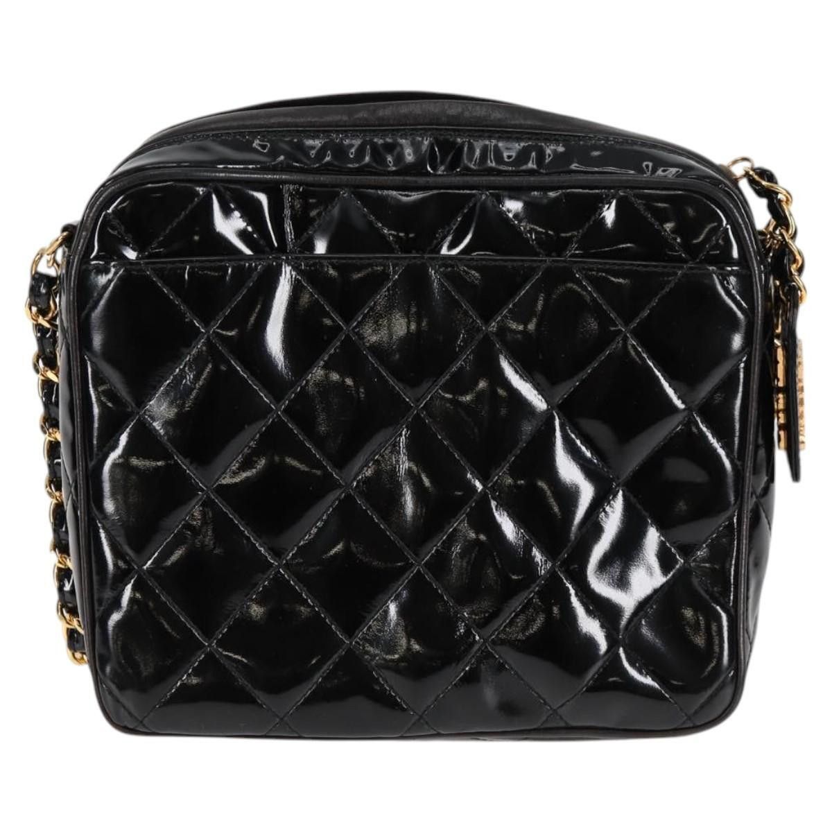 Chanel Chanel Vintage Square Front Pocket Camera Bag Quilted Patent Size ONE SIZE - 2 Thumbnail