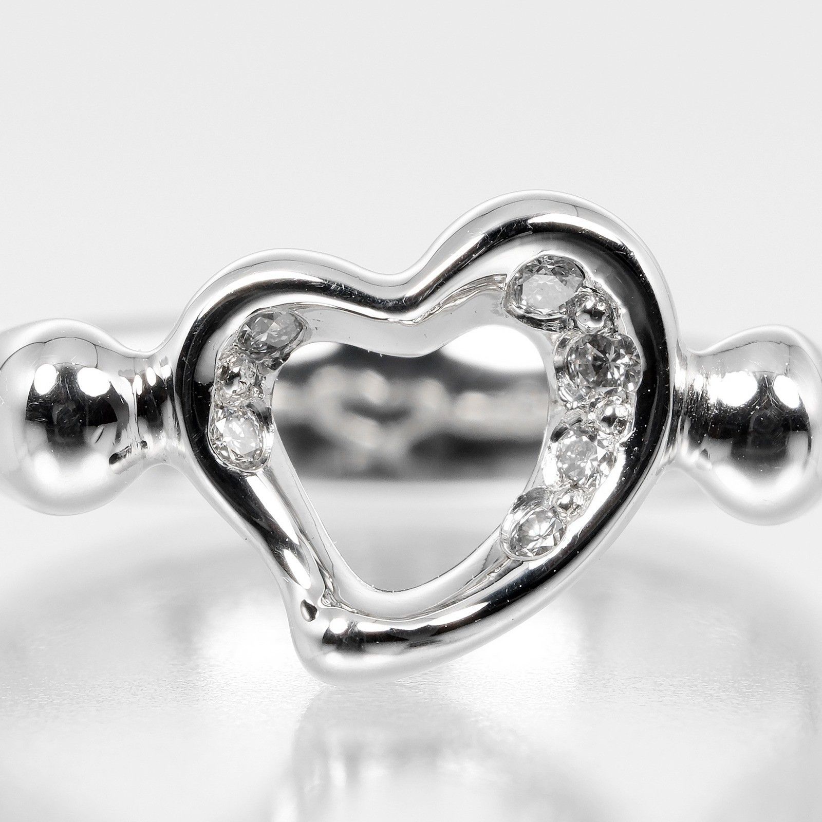 Tiffany & Co. Tiffany & Co. Elsa Peretti Open Heart Ring Platinum with Diamonds Size ONE SIZE - 7 Thumbnail