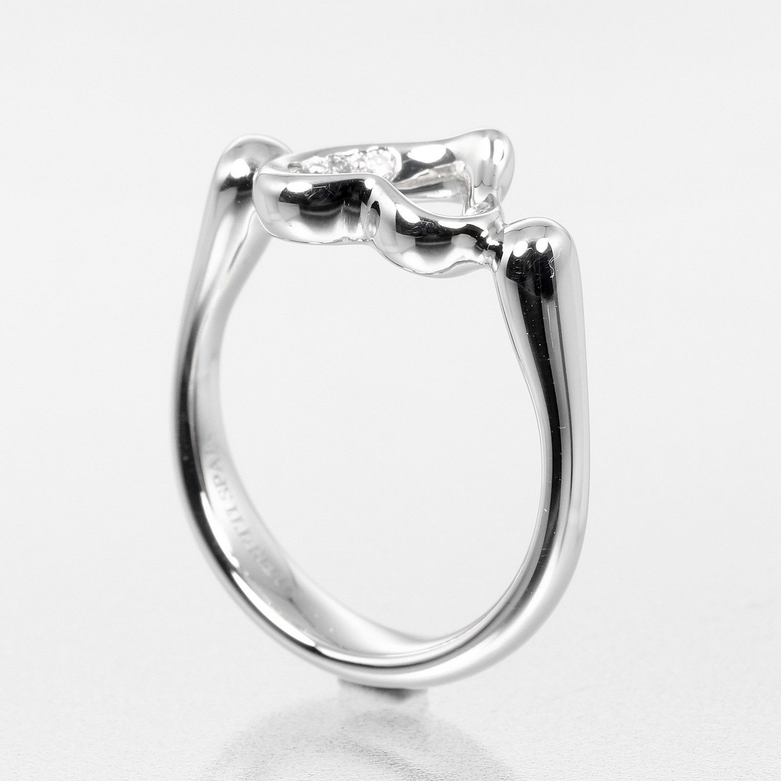 Tiffany & Co. Tiffany & Co. Elsa Peretti Open Heart Ring Platinum with Diamonds Size ONE SIZE - 2 Thumbnail