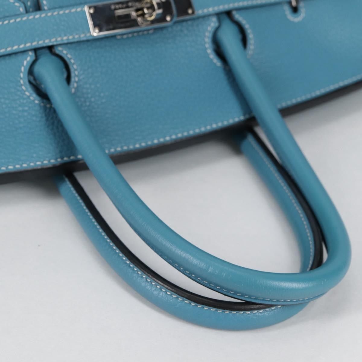 Hermes Hermes Birkin Handbag Blue Togo with Palladium Hardware Size ONE SIZE - 18 Thumbnail
