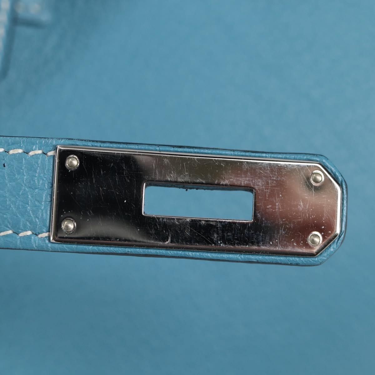 Hermes Hermes Birkin Handbag Blue Togo with Palladium Hardware Size ONE SIZE - 13 Thumbnail