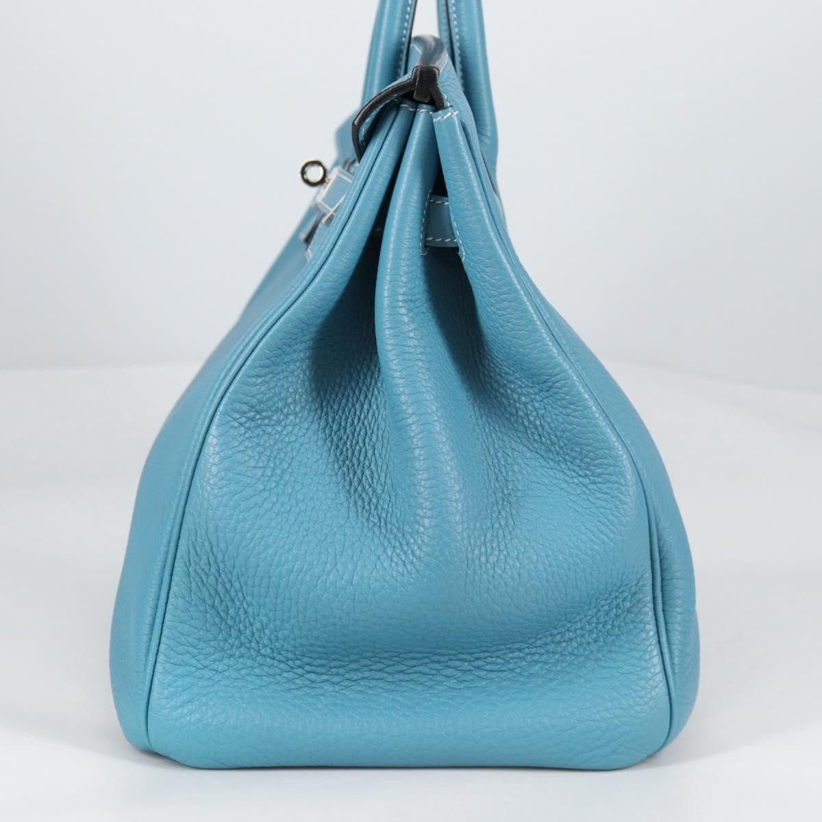 Hermes Hermes Birkin Handbag Blue Togo with Palladium Hardware Size ONE SIZE - 3 Thumbnail