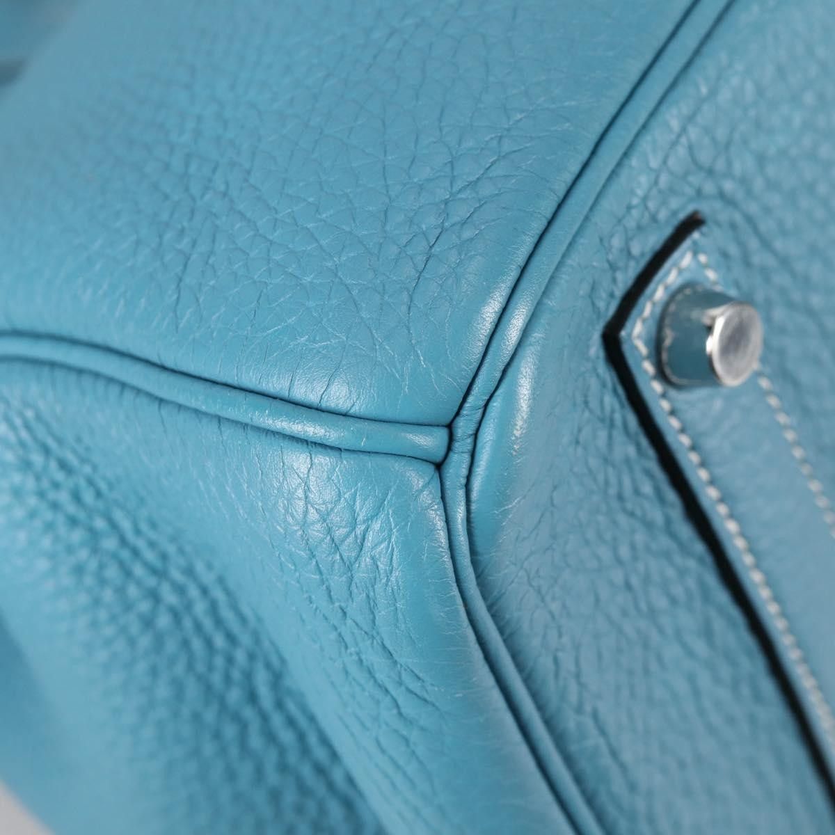 Hermes Hermes Birkin Handbag Blue Togo with Palladium Hardware Size ONE SIZE - 11 Thumbnail