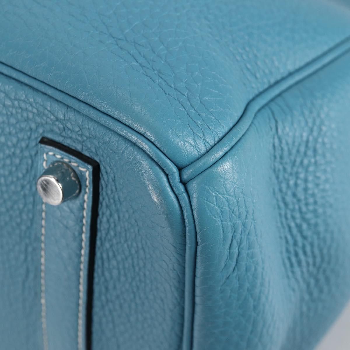 Hermes Hermes Birkin Handbag Blue Togo with Palladium Hardware Size ONE SIZE - 12 Thumbnail