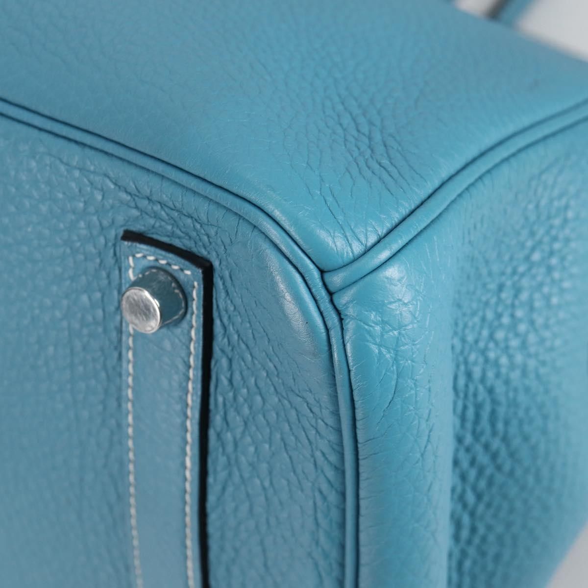 Hermes Hermes Birkin Handbag Blue Togo with Palladium Hardware Size ONE SIZE - 10 Thumbnail