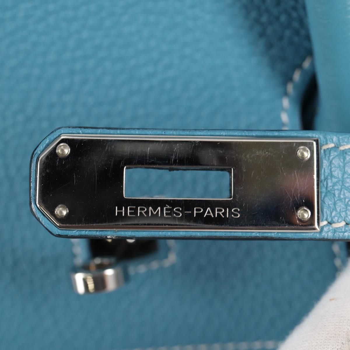 Hermes Hermes Birkin Handbag Blue Togo with Palladium Hardware Size ONE SIZE - 22 Thumbnail