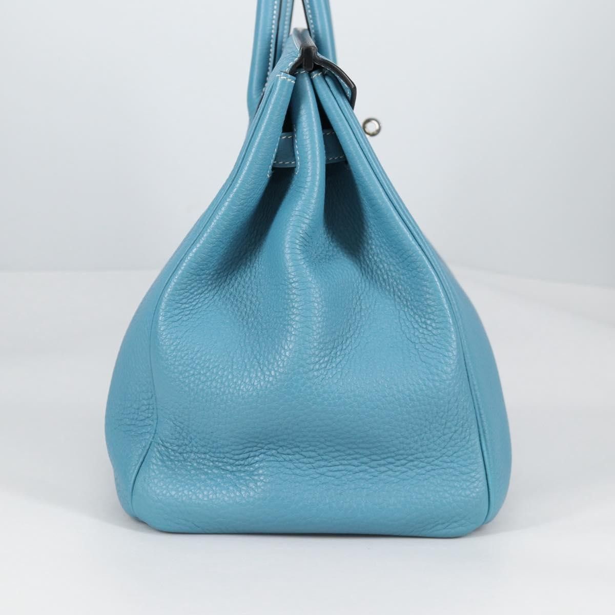 Hermes Hermes Birkin Handbag Blue Togo with Palladium Hardware Size ONE SIZE - 4 Thumbnail