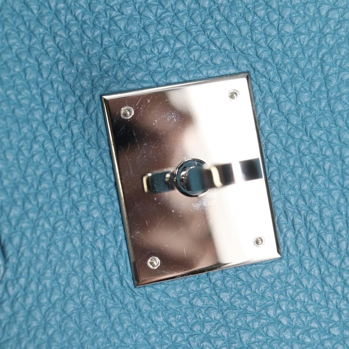 Hermes Hermes Birkin Handbag Blue Togo with Palladium Hardware Size ONE SIZE - 23 Thumbnail