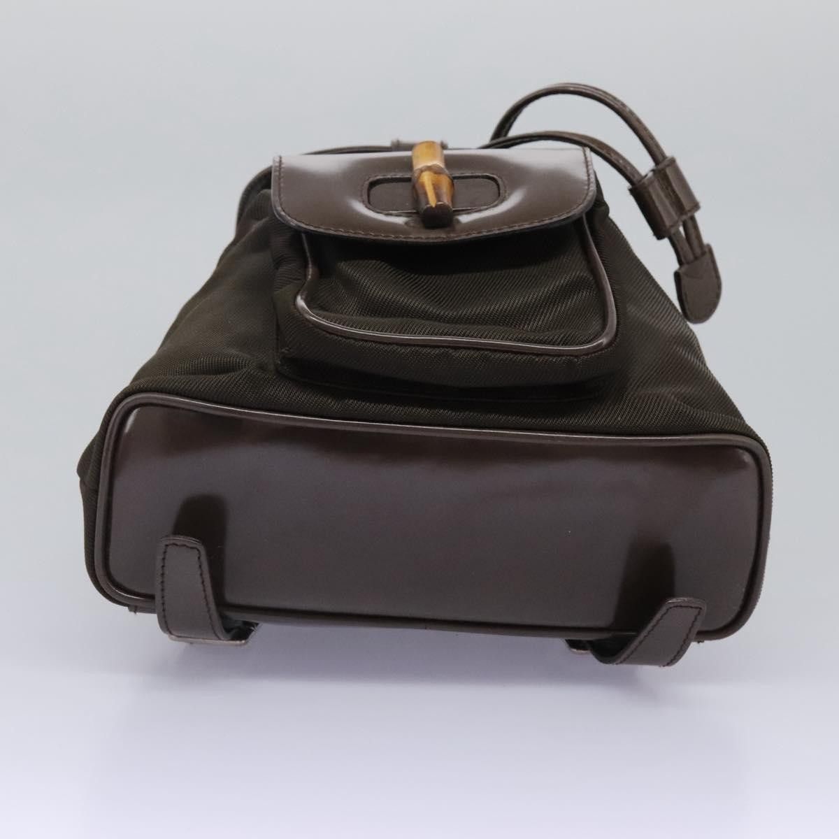 Gucci Gucci Vintage Bamboo Backpack Nylon and Patent Leather Size ONE SIZE - 13 Thumbnail