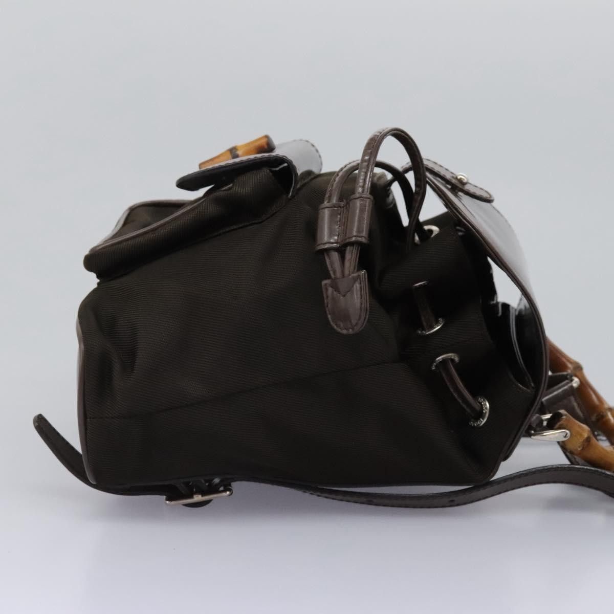 Gucci Gucci Vintage Bamboo Backpack Nylon and Patent Leather Size ONE SIZE - 4 Thumbnail