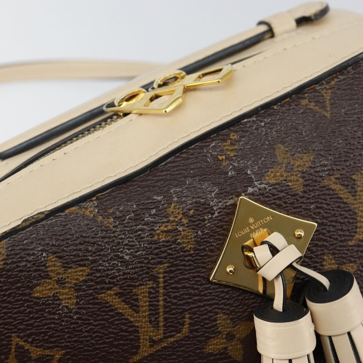 Louis Vuitton Saintonge Handbag Monogram Canvas with Leather