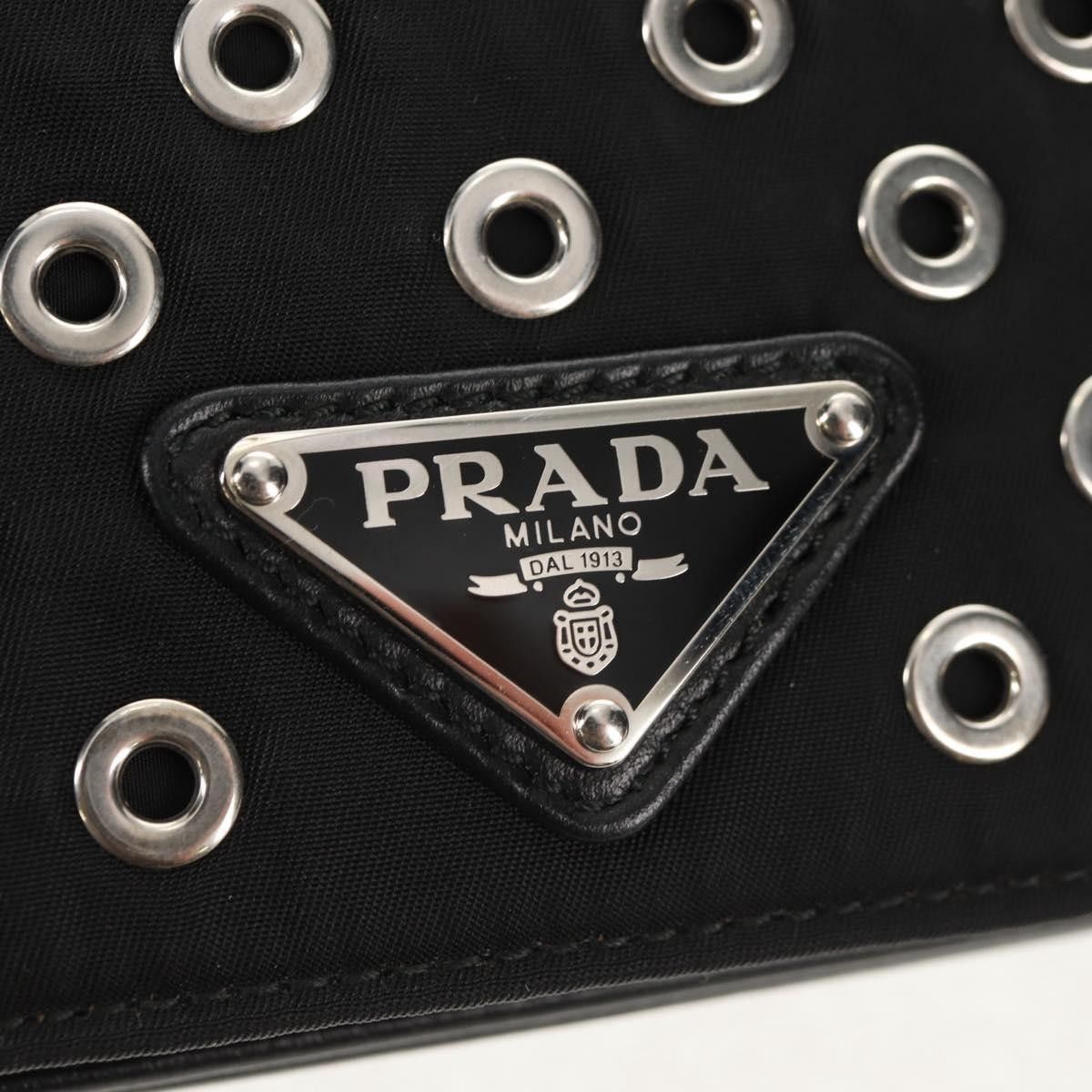 Prada Prada Grommet Chain Flap Shoulder Bag Tessuto with Soft Calf Size ONE SIZE - 13 Thumbnail