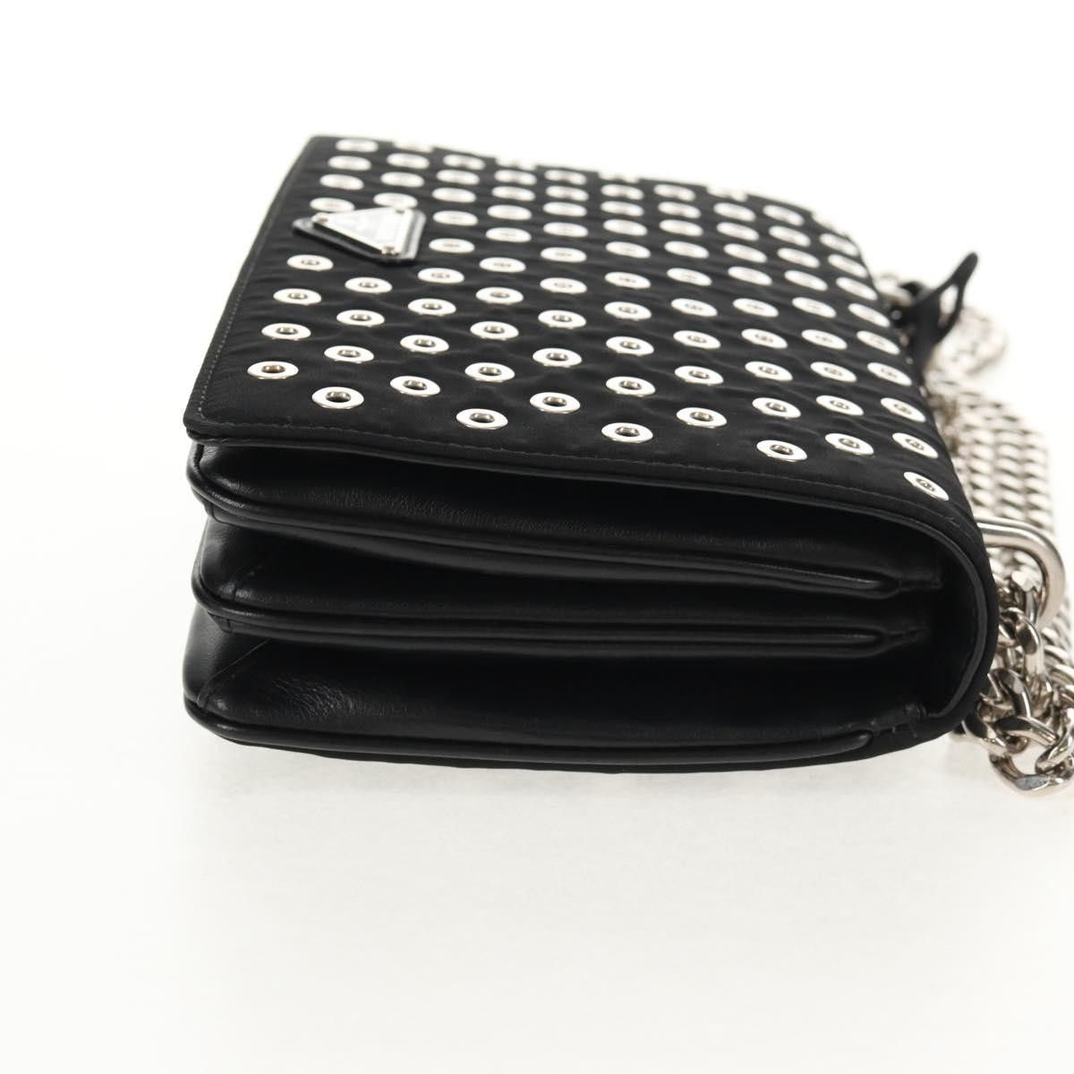 Prada Prada Grommet Chain Flap Shoulder Bag Tessuto with Soft Calf Size ONE SIZE - 4 Thumbnail