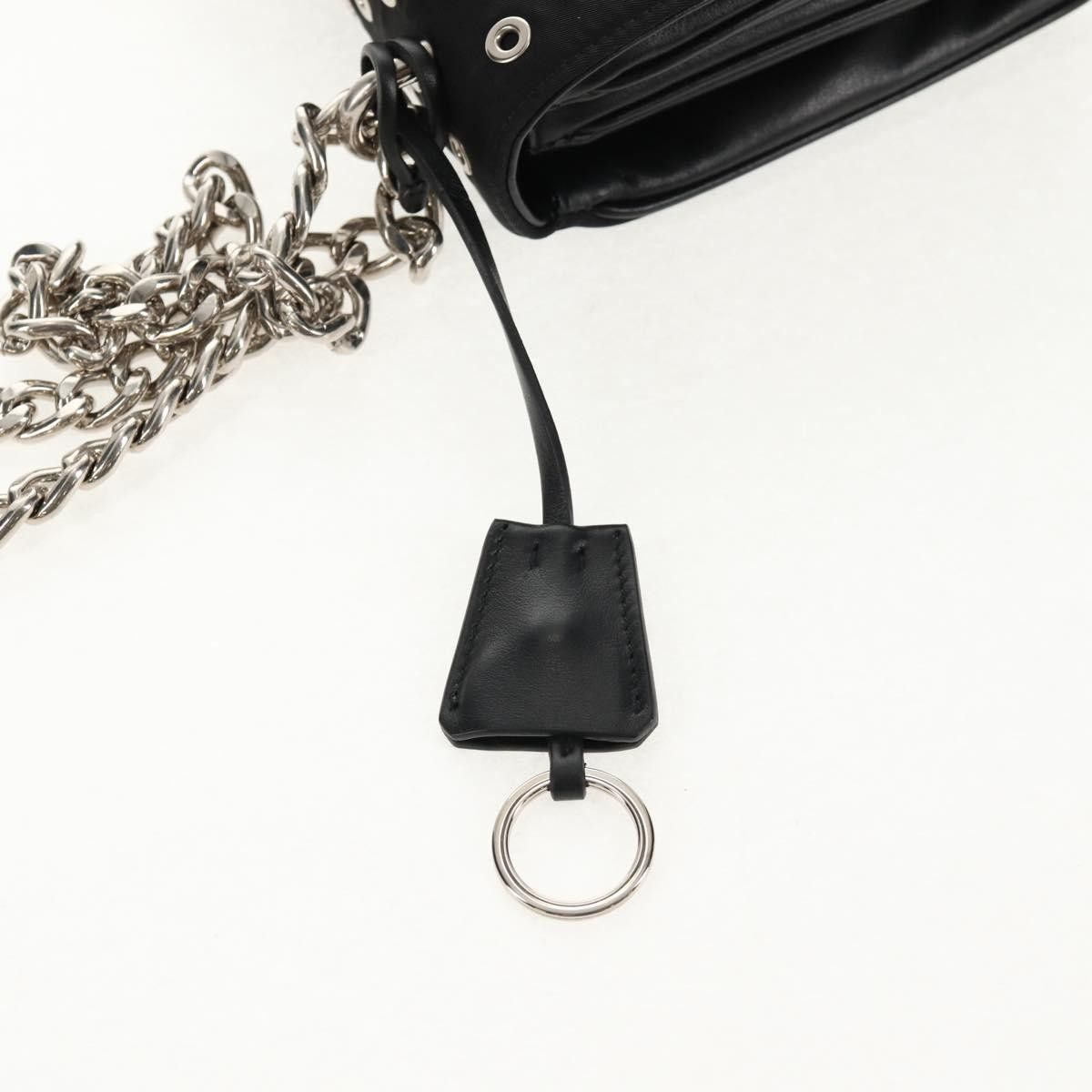 Prada Prada Grommet Chain Flap Shoulder Bag Tessuto with Soft Calf Size ONE SIZE - 14 Thumbnail