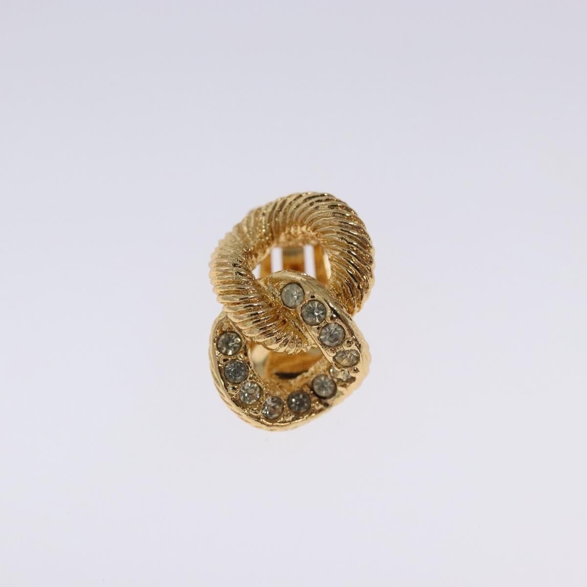 Dior Christian Dior Vintage Chain Link Clip-On Earrings Metal with Crystals Size ONE SIZE - 2 Thumbnail