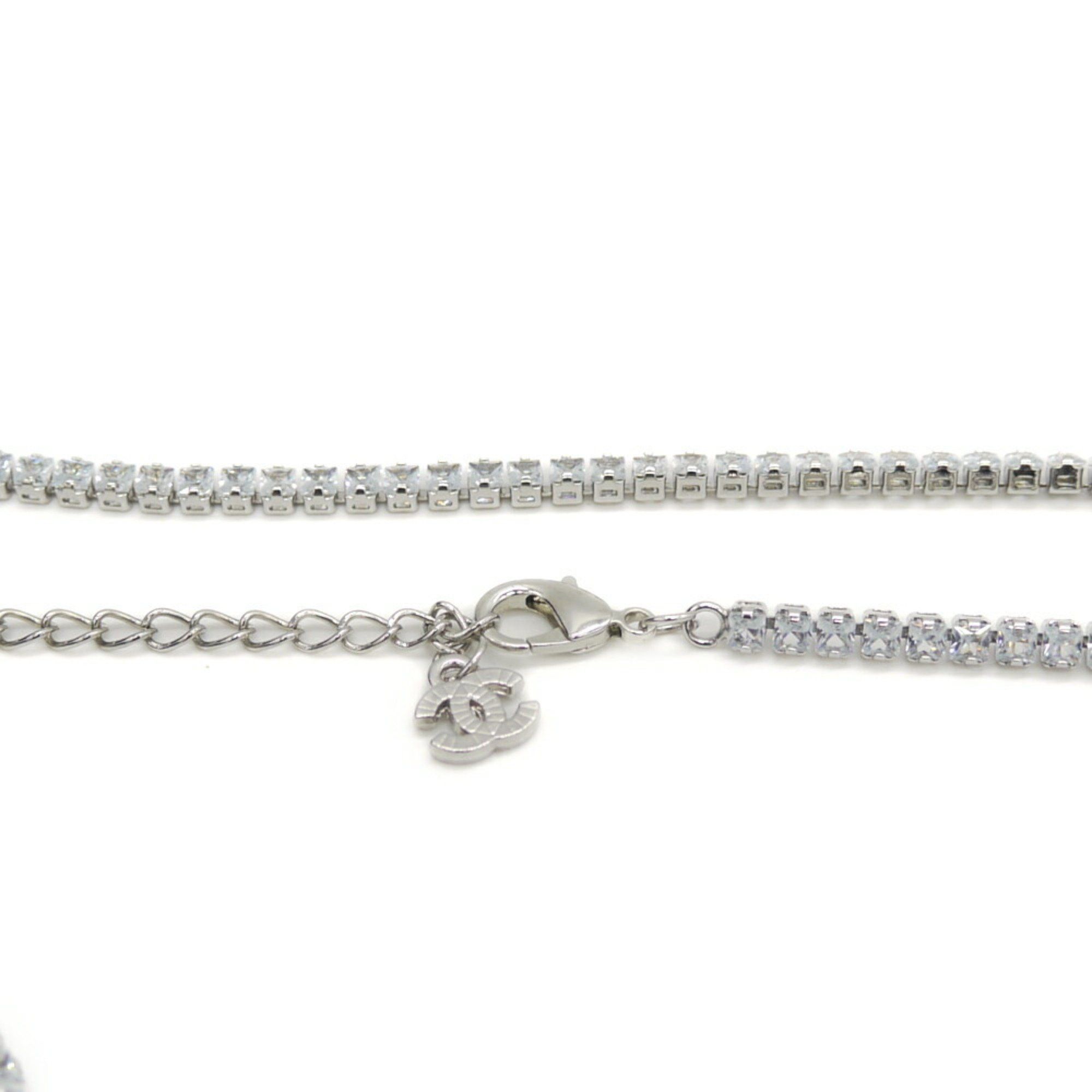 Chanel CHANEL Pink Crystal Coco Mark Pendant Tennis Necklace Size ONE SIZE - 4 Thumbnail