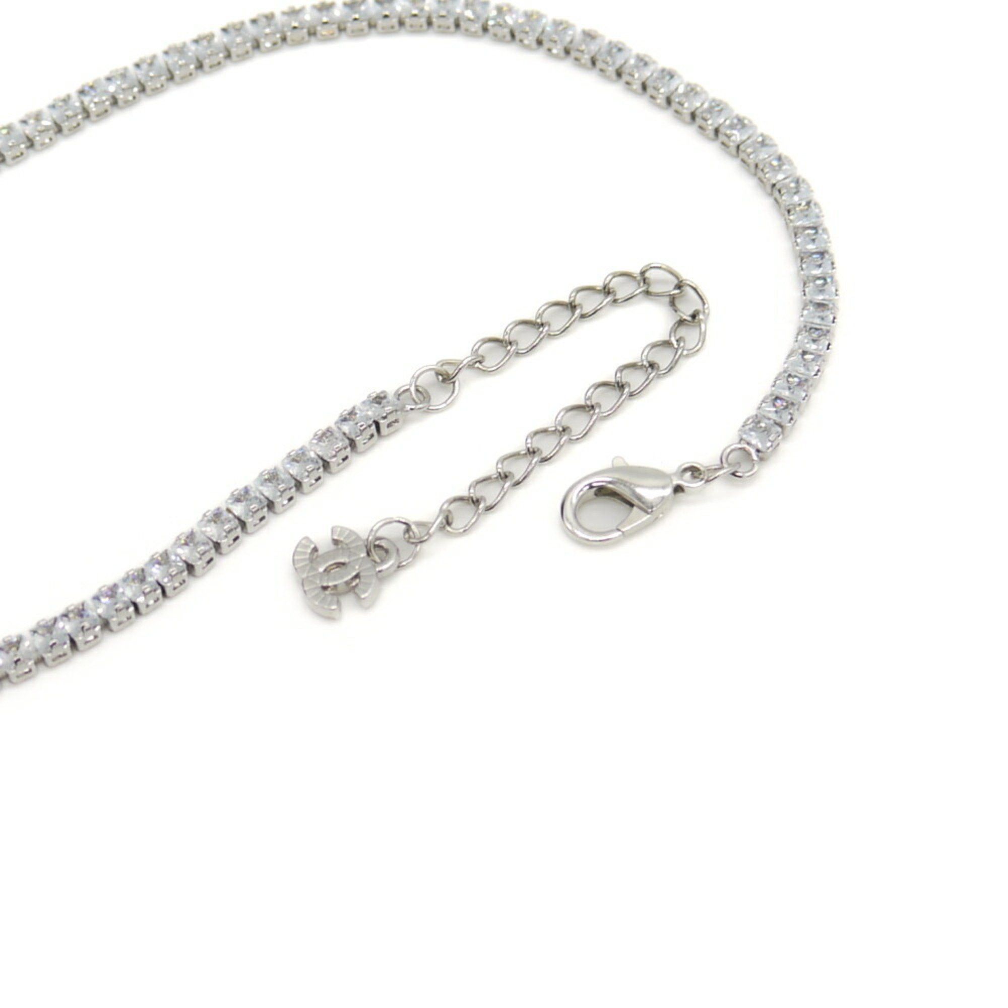 Chanel CHANEL Pink Crystal Coco Mark Pendant Tennis Necklace Size ONE SIZE - 5 Thumbnail