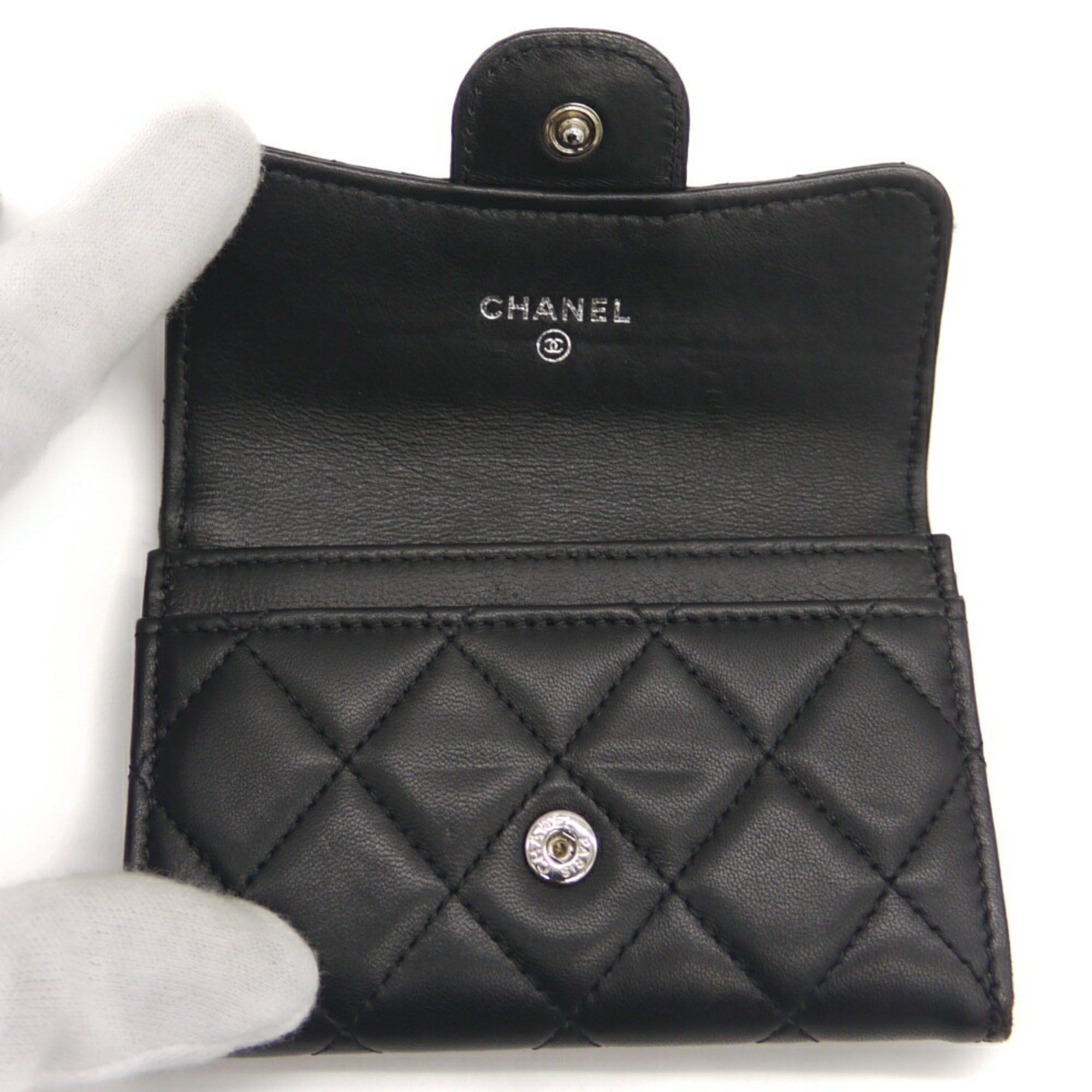 Chanel CHANEL Matelasse Lambskin Card Holder Business Case Black A80799 Size ONE SIZE - 6 Thumbnail