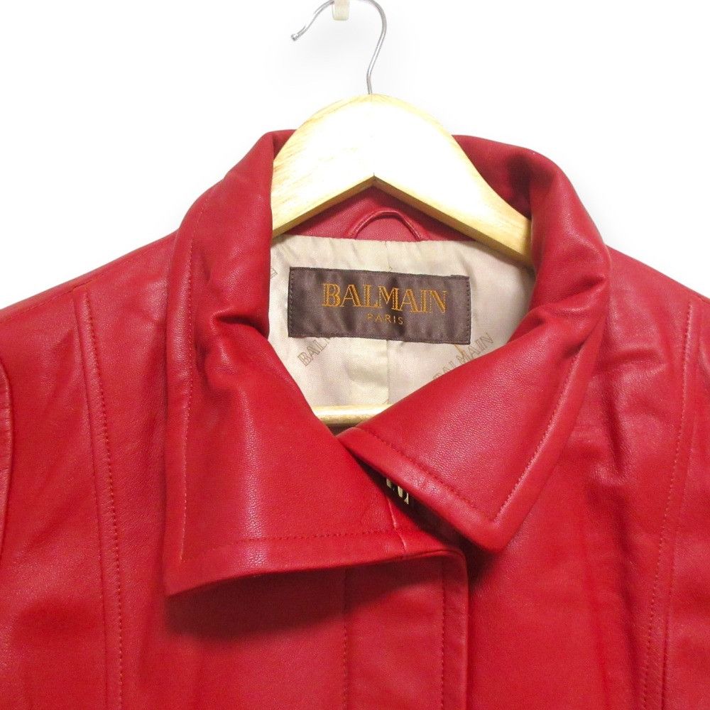 Other Other Balmain Stand Collar Lamb Leather Long Coat Leather Outerwear DUTY FREE for USA Size ONE SIZE - 6 Thumbnail