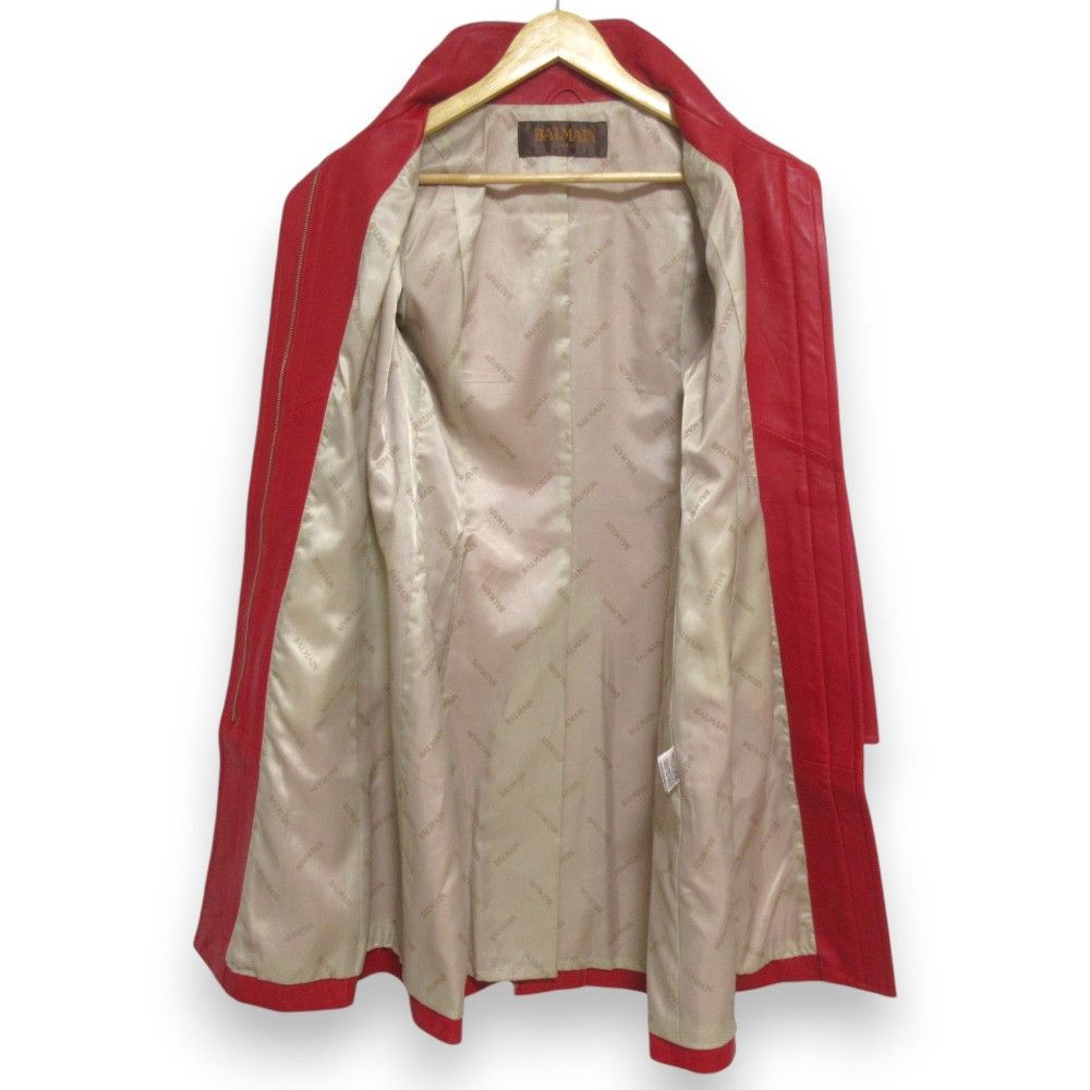 Other Other Balmain Stand Collar Lamb Leather Long Coat Leather Outerwear DUTY FREE for USA Size ONE SIZE - 3 Thumbnail