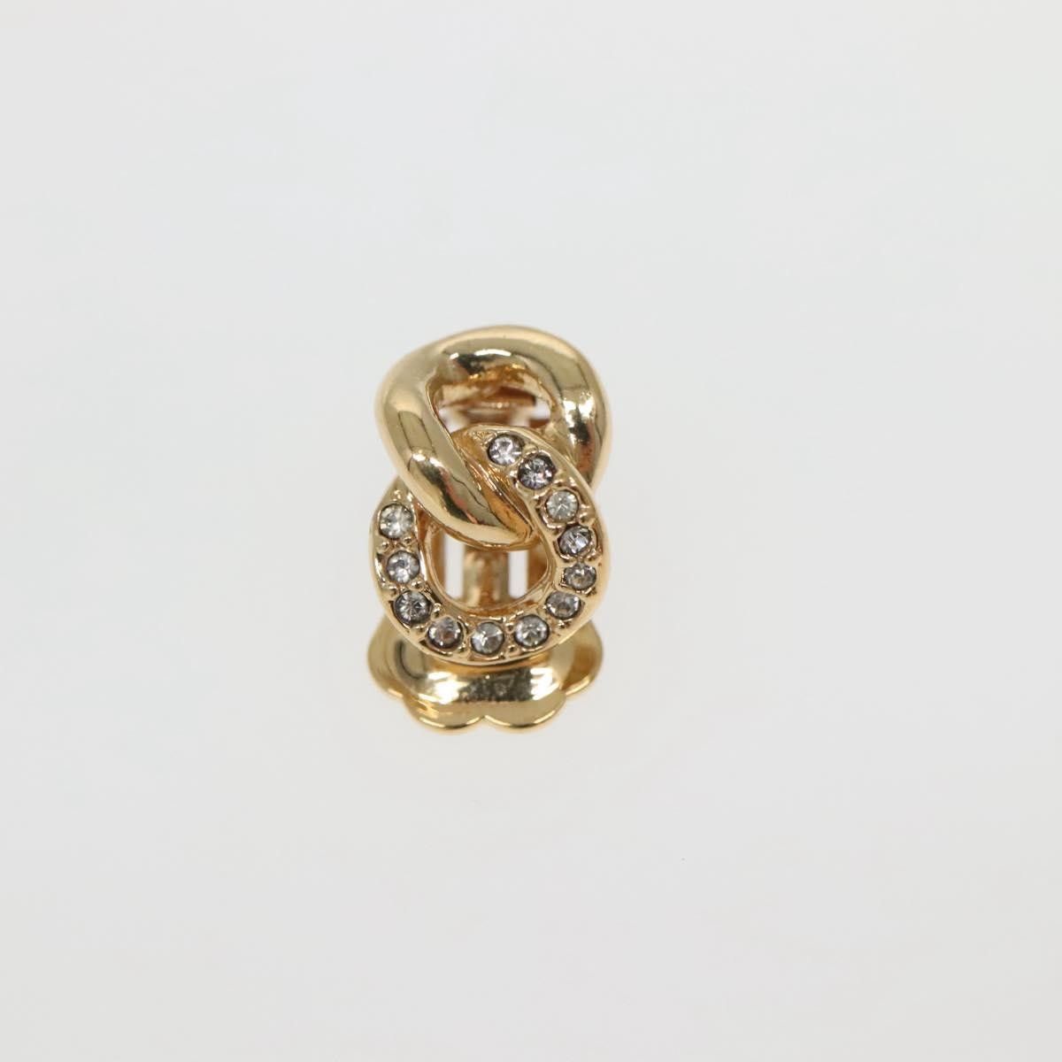 Dior Christian Dior Vintage Chain Link Clip-On Earrings Metal with Crystals Size ONE SIZE - 2 Thumbnail