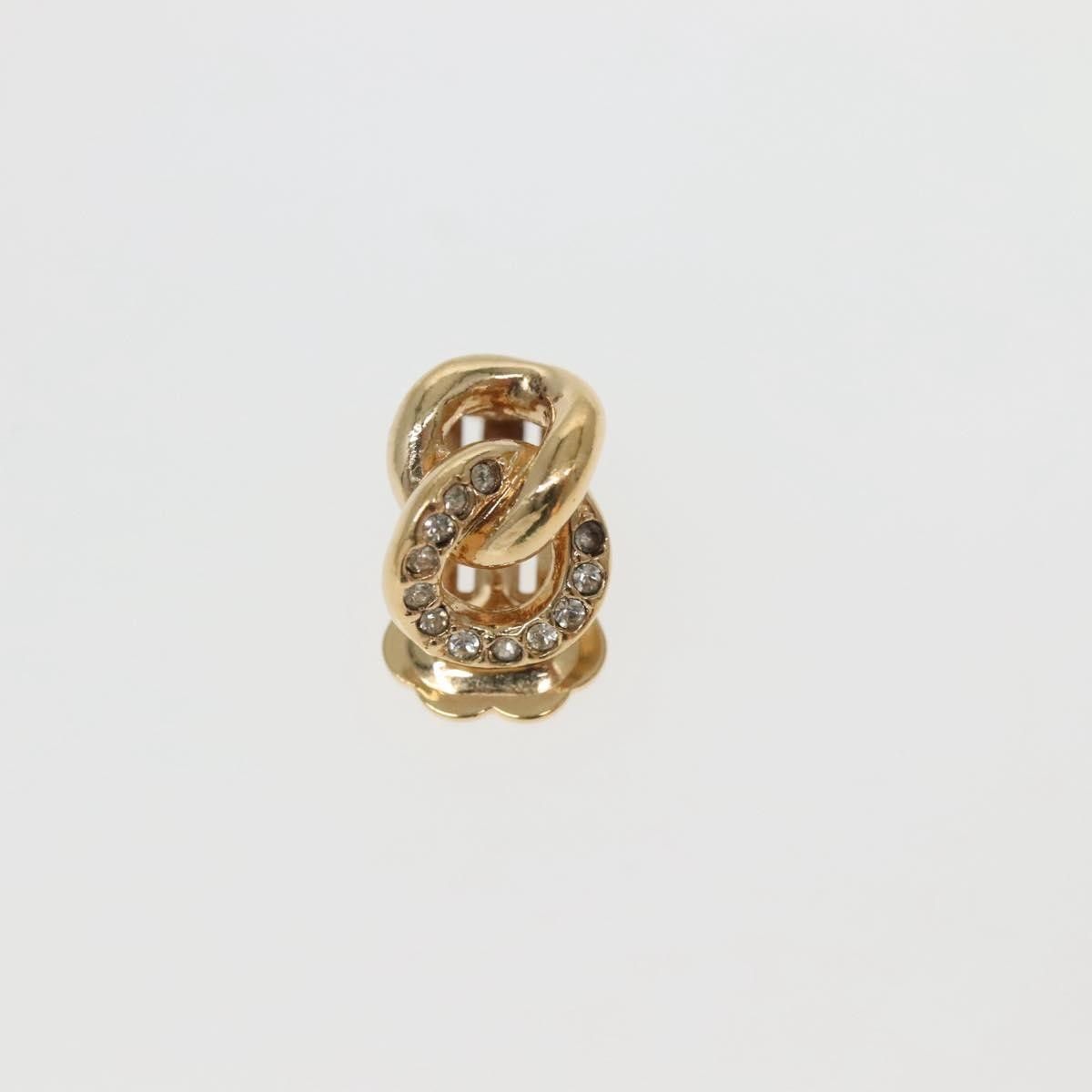 Dior Christian Dior Vintage Chain Link Clip-On Earrings Metal with Crystals Size ONE SIZE - 6 Thumbnail