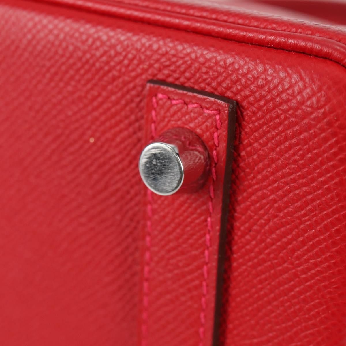 Hermes Hermes Birkin Handbag Red Epsom with Palladium Hardware Size ONE SIZE - 18 Thumbnail